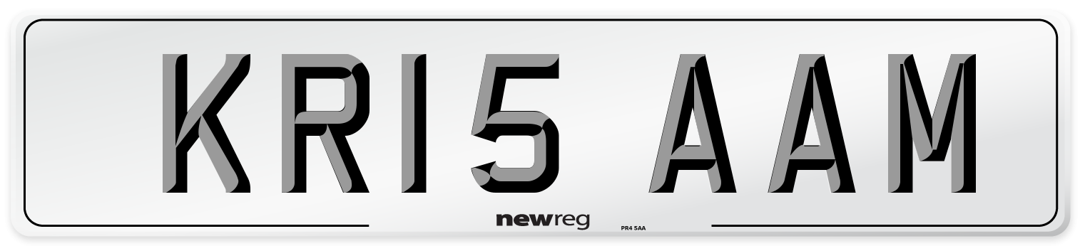 KR15 AAM Number Plate from New Reg